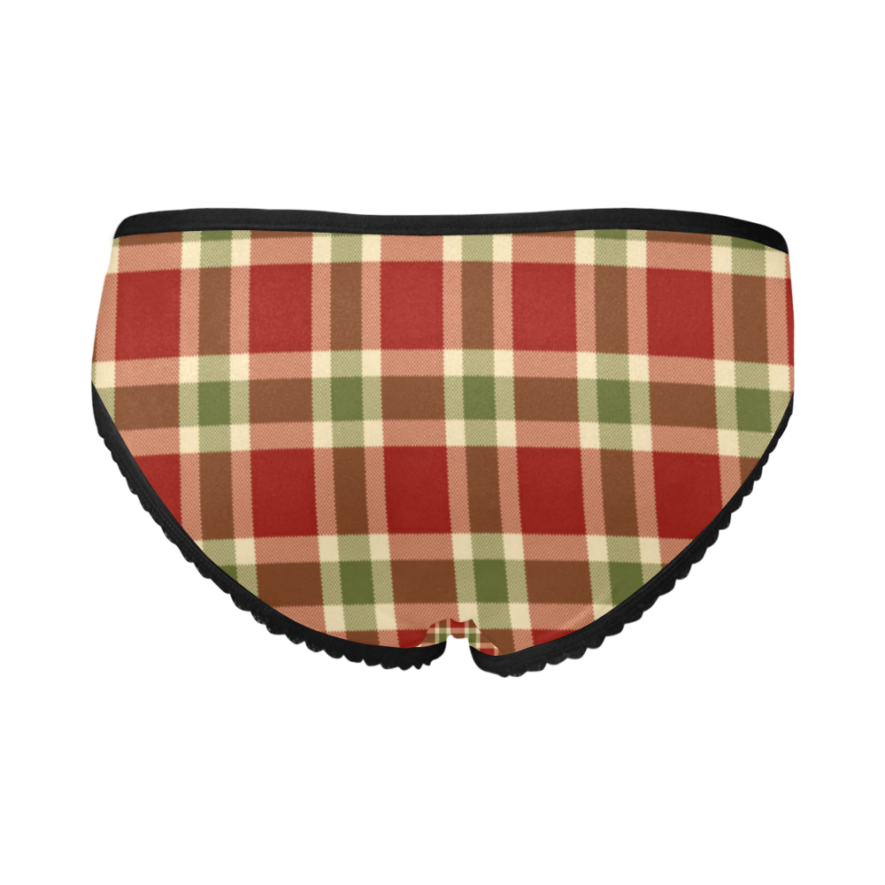 Red And Green Plaid Women's All Over Print Girl Briefs (Model L14)