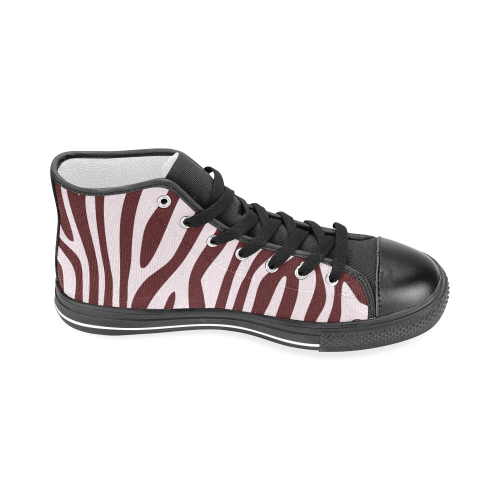 Zebra Print Men’s Classic High Top Canvas Shoes (Model 017)