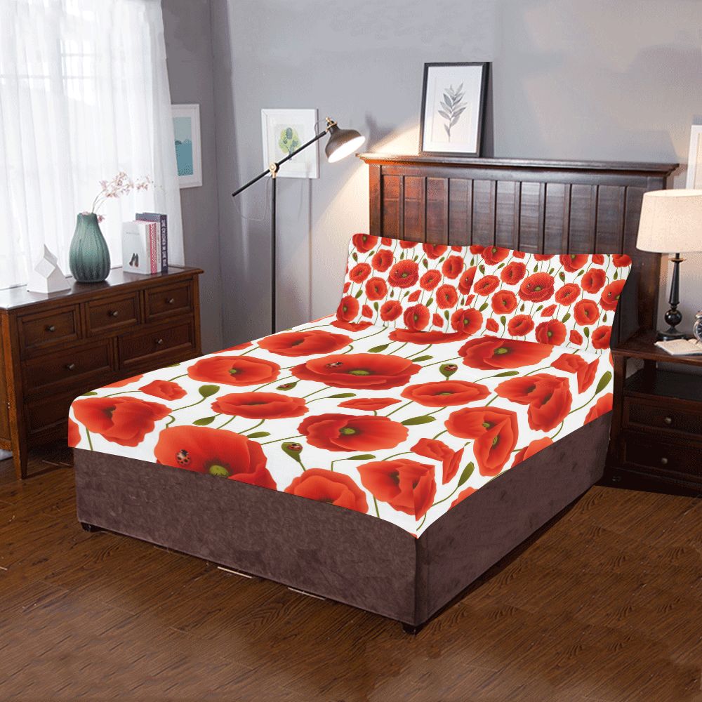 Poppy Pattern 3-Piece Bedding Set