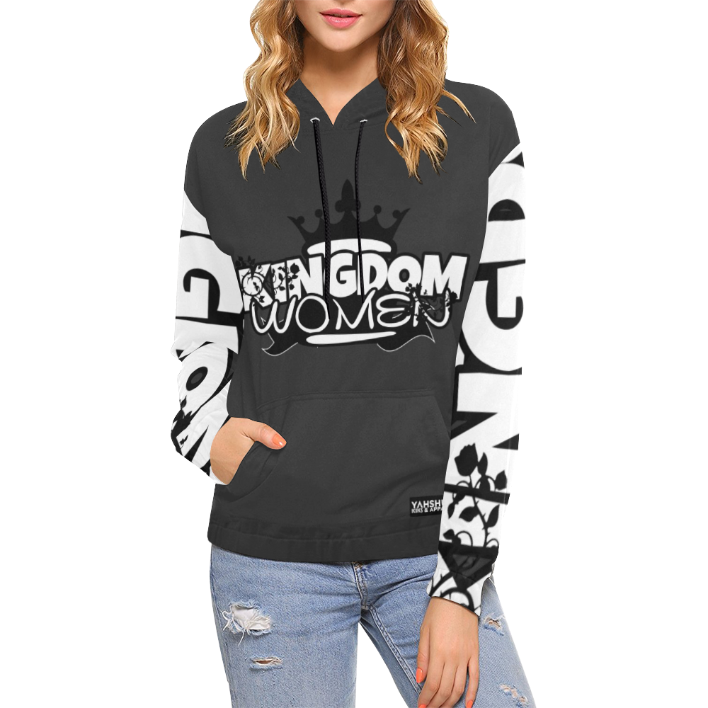 Gray 1 All Over Print Hoodie for Women (USA Size) (Model H13)