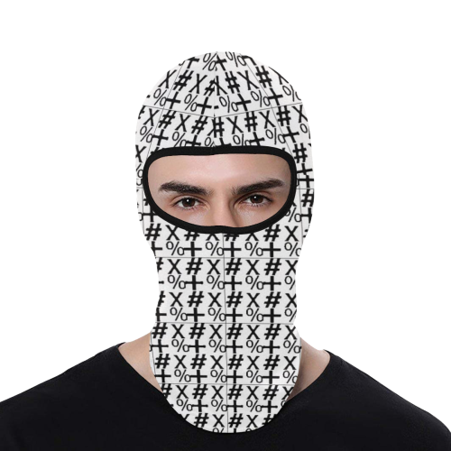NUMBERS Collection Symbols Black/White All Over Print Balaclava