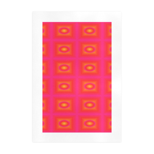 Pink yellow oval multiple squares Art Print 19‘’x28‘’