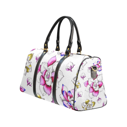 floral pink New Waterproof Travel Bag/Small (Model 1639)