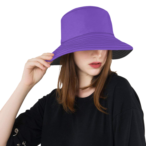 basic solid colors purple All Over Print Bucket Hat