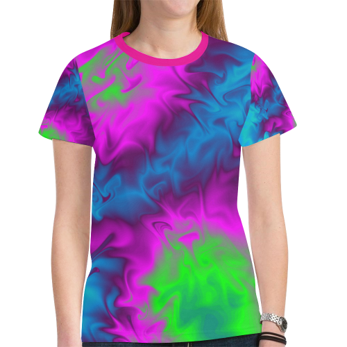 Stormy New All Over Print T-shirt for Women (Model T45)