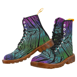 Neon Rainbow Cracked Mosaic Martin Boots For Women Model 1203H
