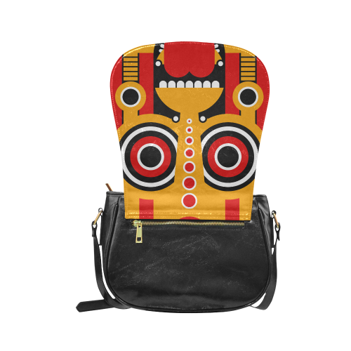 Red Yellow Tiki Tribal Classic Saddle Bag/Large (Model 1648)
