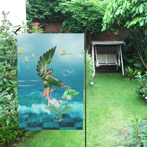The fairy of birds Garden Flag 28''x40'' （Without Flagpole）