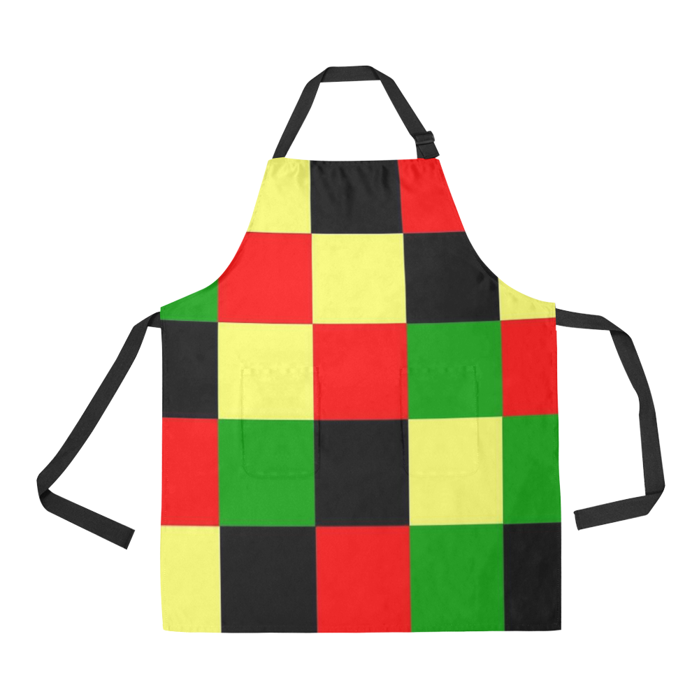 Afrocentric Checkers All Over Print Apron