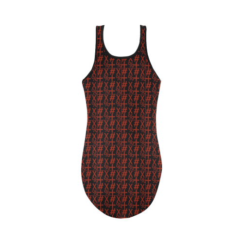 NUMBERS Collection Symbols Red Vest One Piece Swimsuit (Model S04)