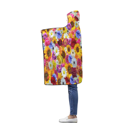 Bright Spring Fantasy Garden Flannel Hooded Blanket 40''x50''
