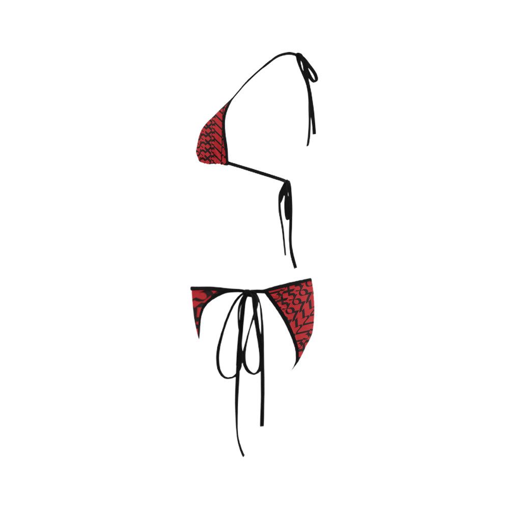 NUMBERS Collection 1234567 Cherry Red/Black Custom Bikini Swimsuit
