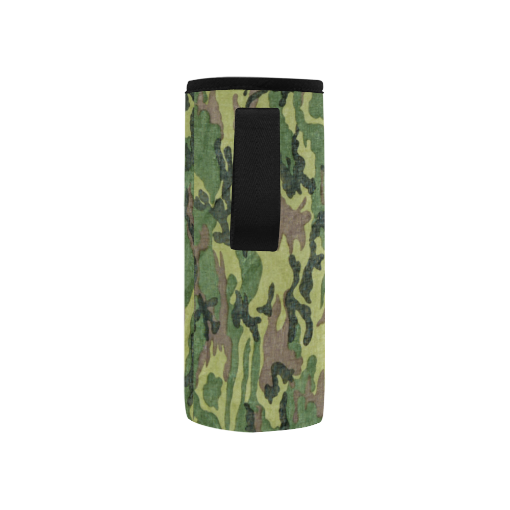 Military Camo Green Woodland Camouflage Neoprene Water Bottle Pouch/Small