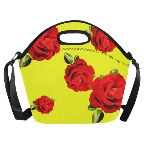 Fairlings Delight's Floral Luxury Collection- Red Rose Neoprene Lunch Bag/Large 53086a18 Neoprene Lunch Bag/Large (Model 1669)