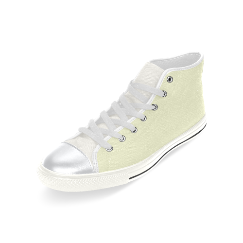color light goldenrod yellow High Top Canvas Shoes for Kid (Model 017)