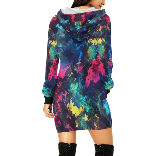 The colors of the soul All Over Print Hoodie Mini Dress (Model H27)