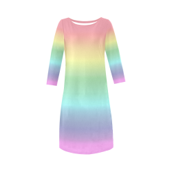 Pastel Rainbow Round Collar Dress (D22)