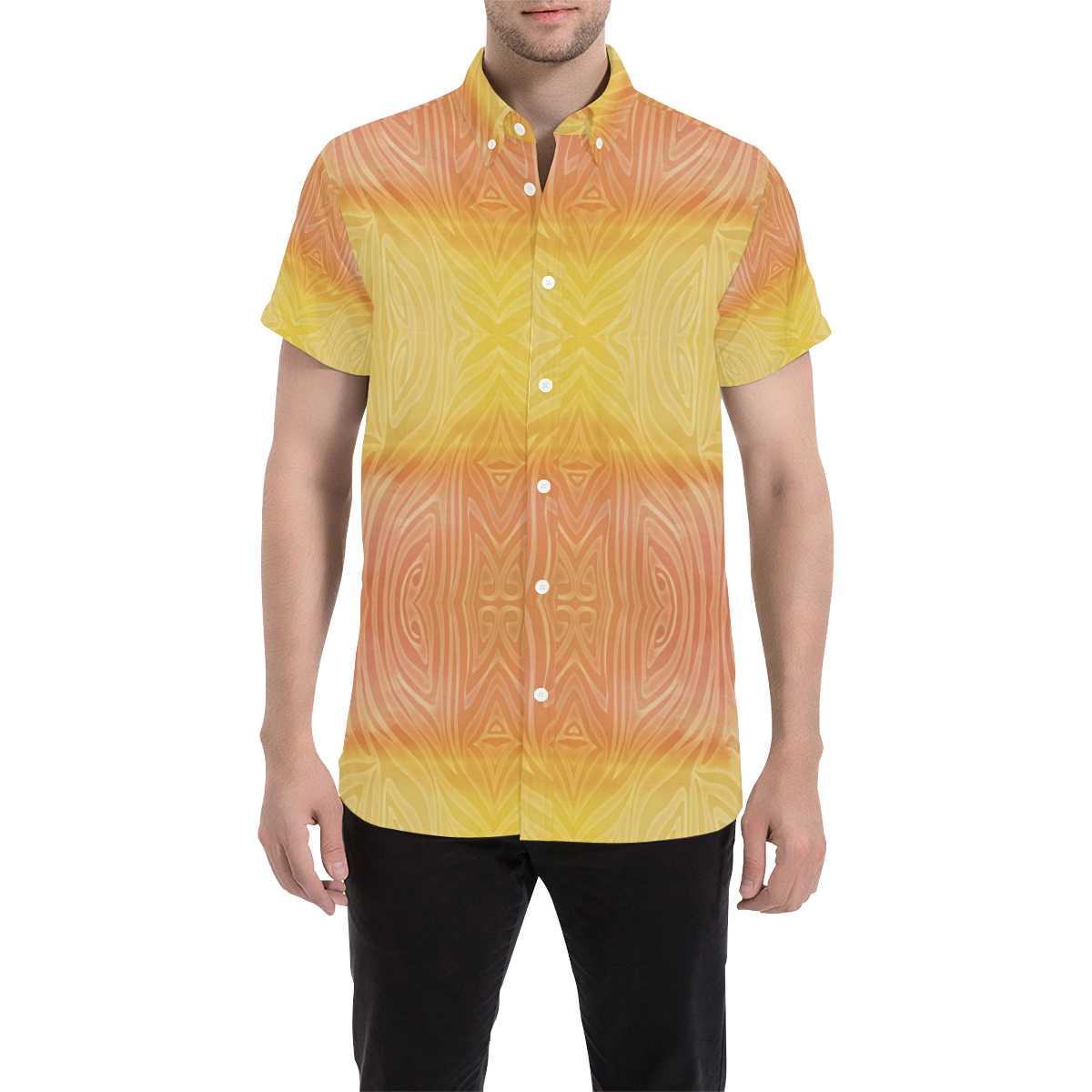 zebra-wave Men's All Over Print Short Sleeve Shirt/Large Size (Model T53)