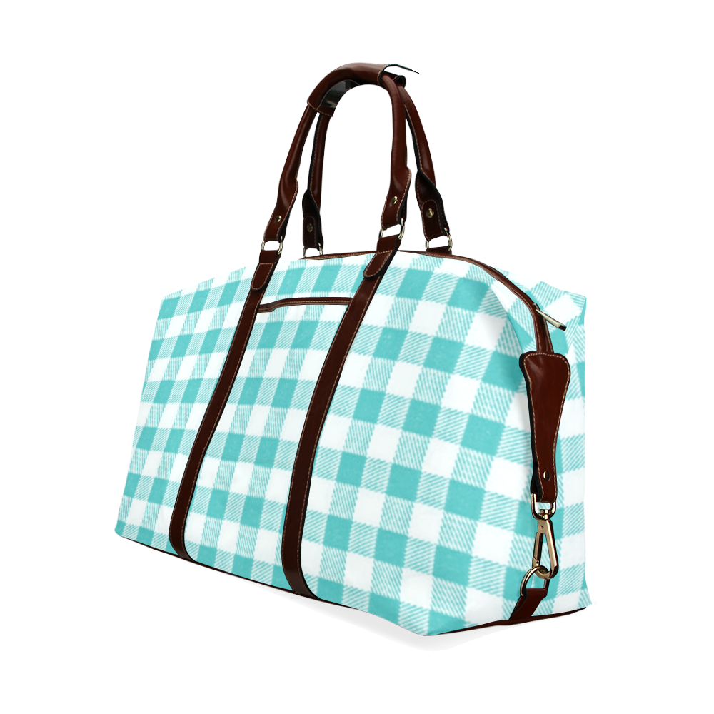 Teal Picnic Plaid Classic Travel Bag (Model 1643) Remake