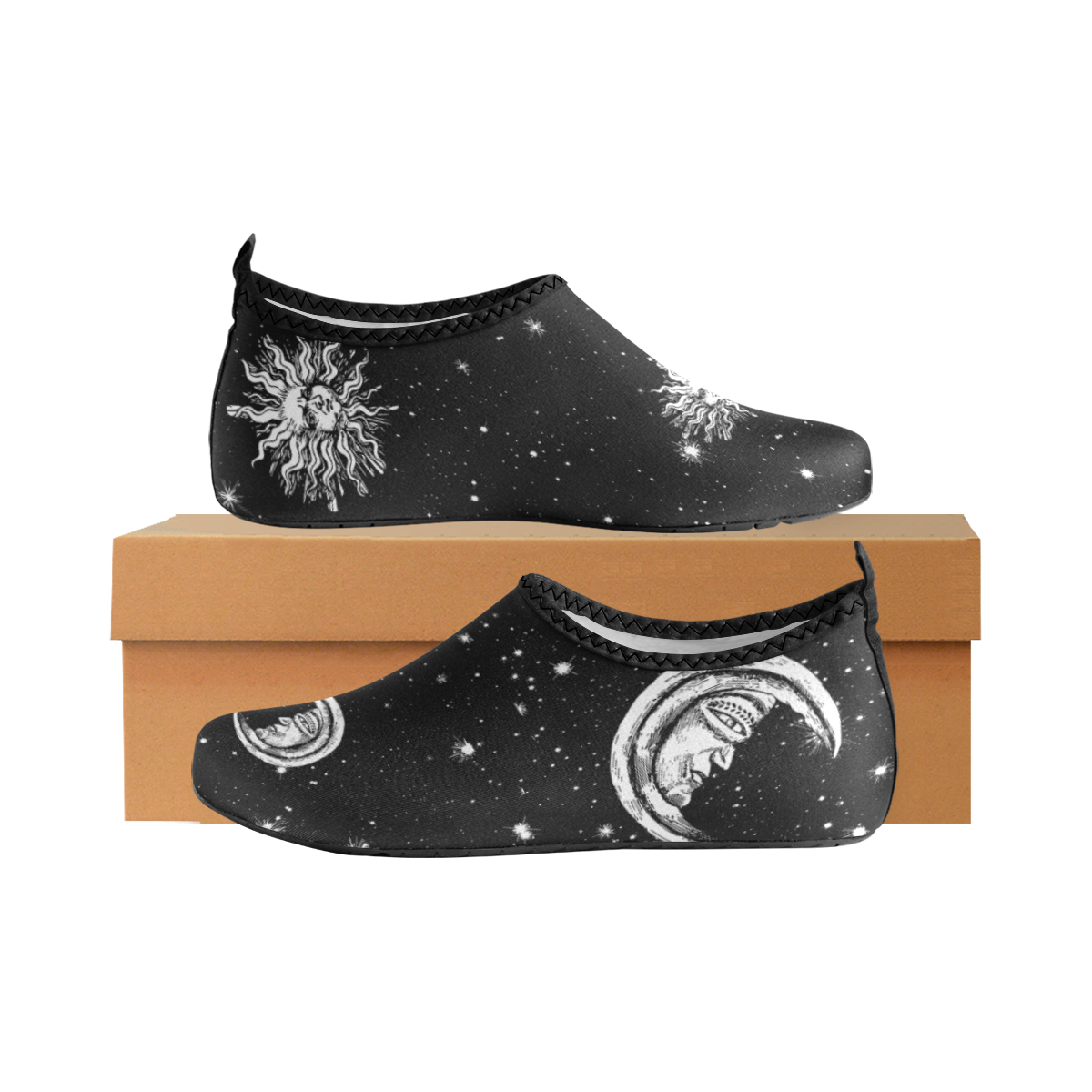 Mystic Stars, Moon and Sun Women's Slip-On Water Shoes (Model 056)