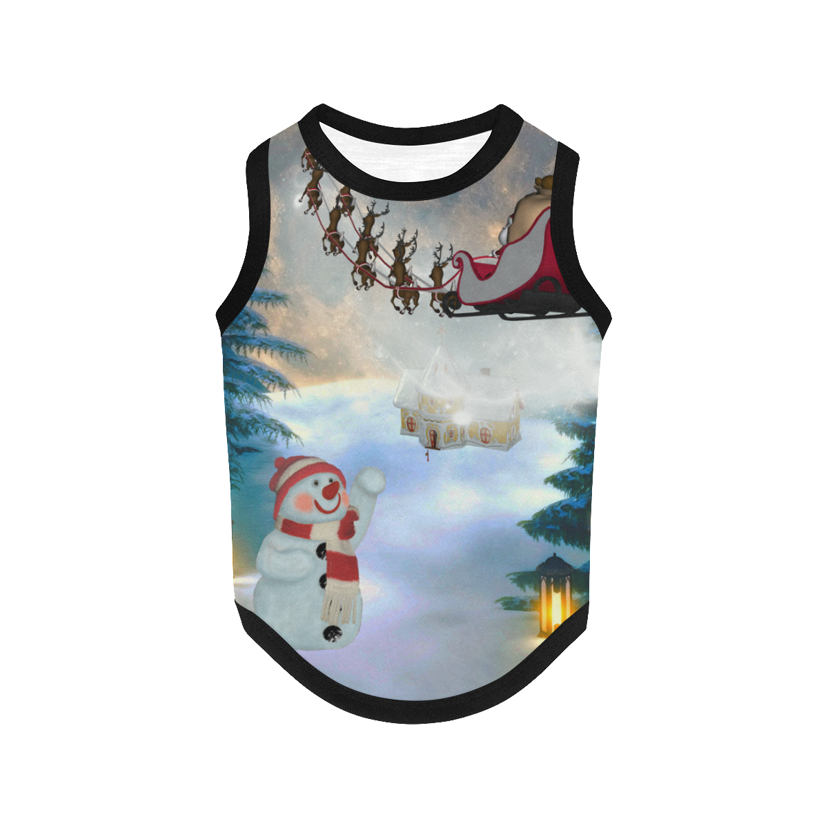 Santa Claus in the night All Over Print Pet Tank Top