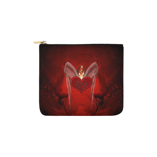 Heart with wings Carry-All Pouch 6''x5''