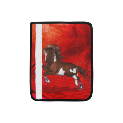 Wild horse on red background Car Seat Belt Cover 7''x8.5''