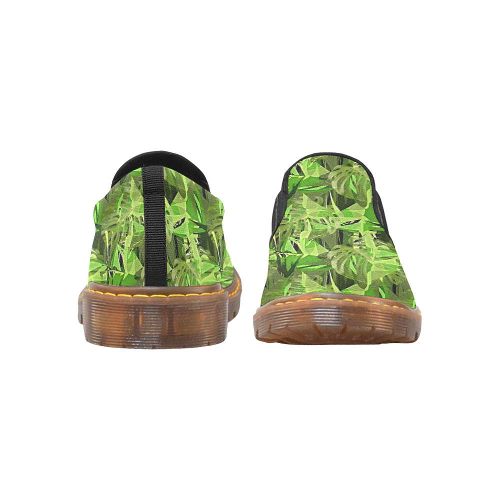 Tropical Jungle Leaves Camouflage Martin Women's Slip-On Loafer (Model 12031)