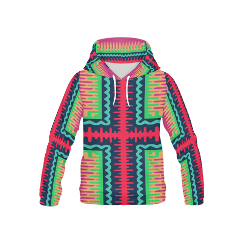 Waves in retro colors All Over Print Hoodie for Kid (USA Size) (Model H13)