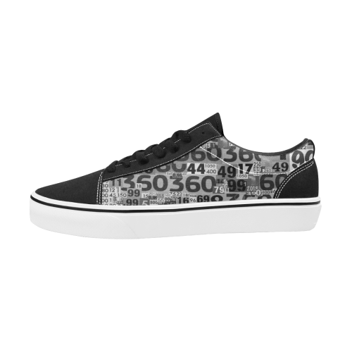 skate numbers002 Men's Low Top Skateboarding Shoes (Model E001-2)