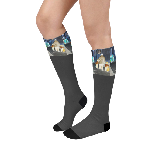 Ghosts roaming the street Over-The-Calf Socks