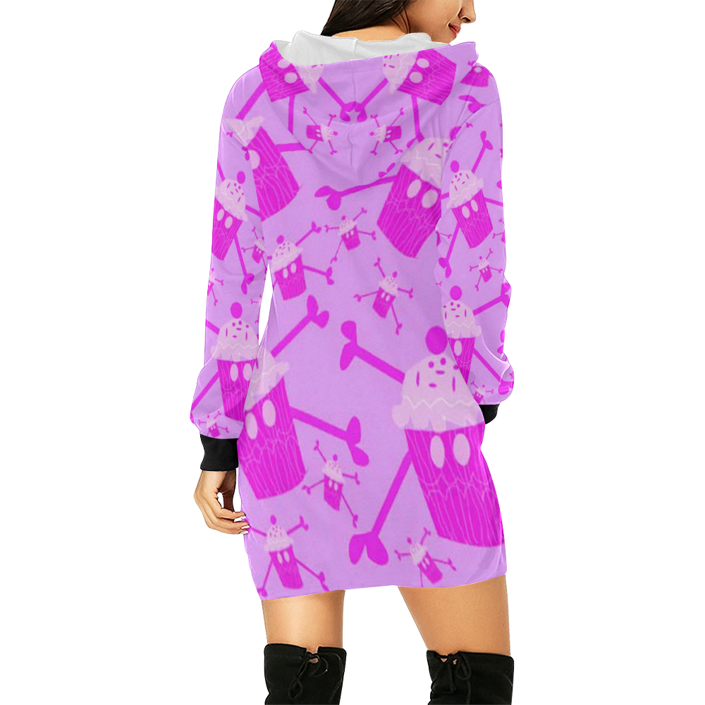 cupcakelogosweaterdress All Over Print Hoodie Mini Dress (Model H27)