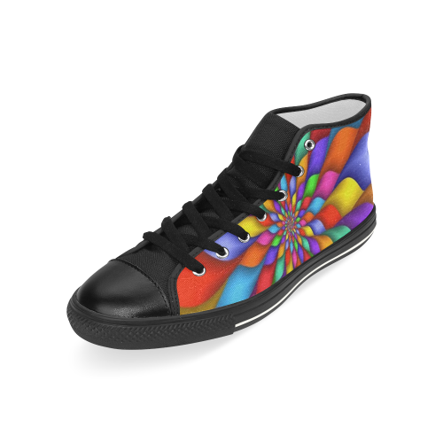 RAINBOW SKITTLES Men’s Classic High Top Canvas Shoes (Model 017)