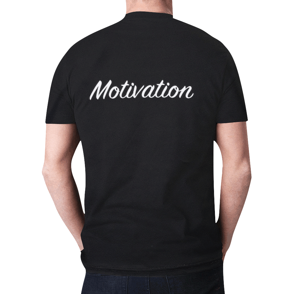 Motivation Black New All Over Print T-shirt for Men (Model T45)