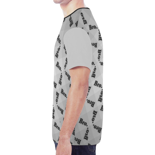 Bro. Diamante Pattern (Black on Light Gray) New All Over Print T-shirt for Men (Model T45)