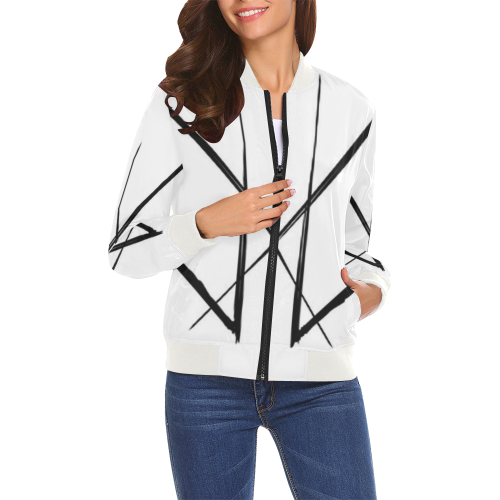 CRISSED All Over Print Bomber Jacket for Women (Model H19)