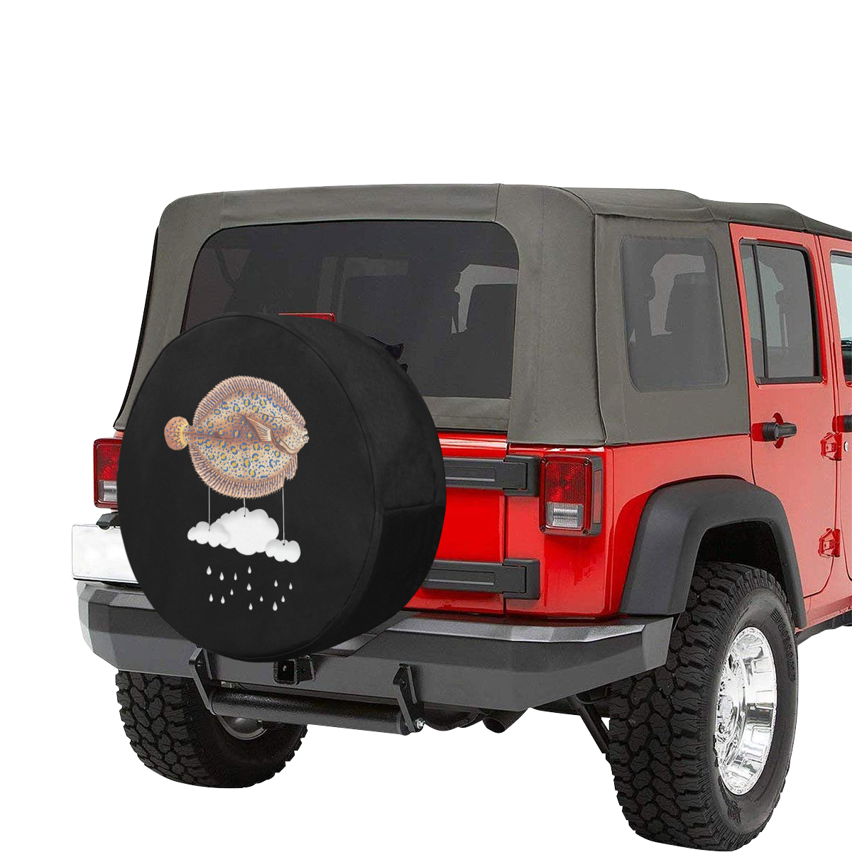 The Cloud Fish Surreal 34 Inch Spare Tire Cover