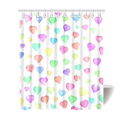 Pastel Hearts Shower Curtain 72"x84"