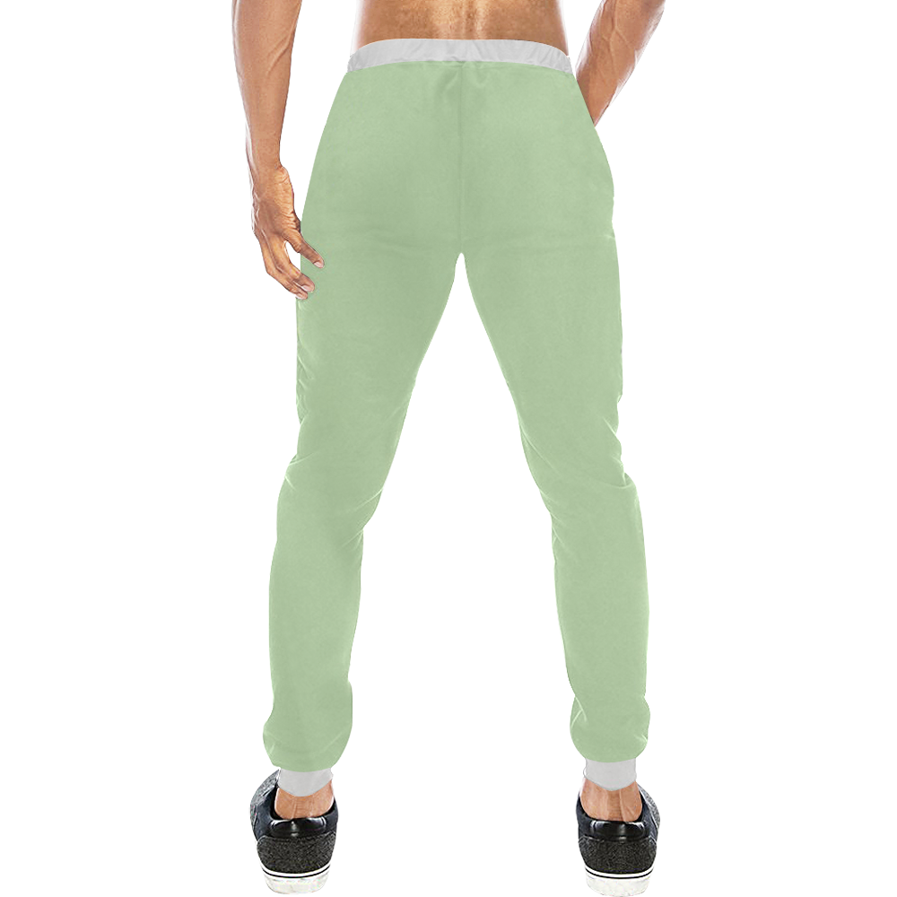 color tea green Men's All Over Print Sweatpants (Model L11)