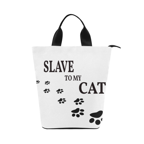 Slave To My Cat Nylon Lunch Tote Bag (Model 1670)