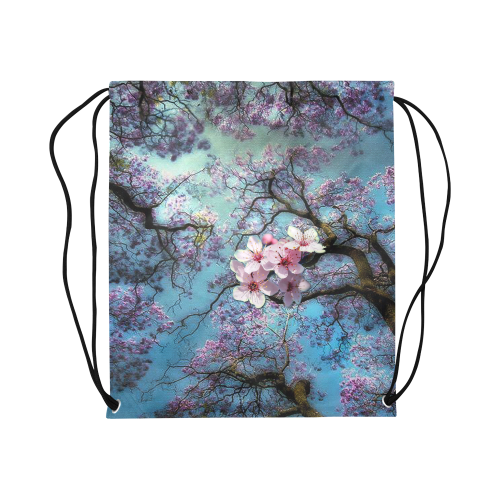 Cherry Blossoms Large Drawstring Bag Model 1604 (Twin Sides)  16.5"(W) * 19.3"(H)