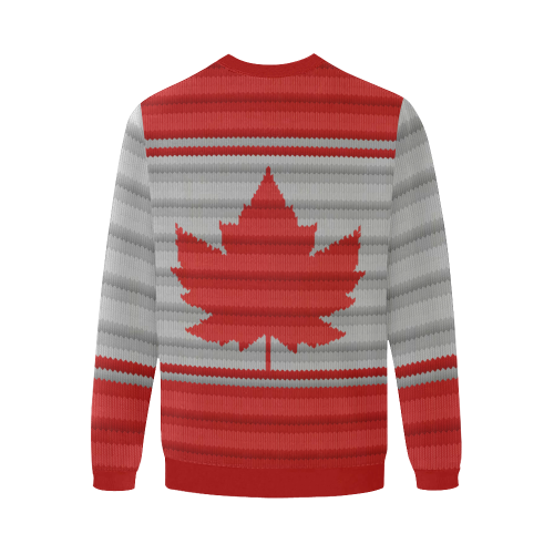 Canada Souvenir Sweatshirts Winter Print Men's Oversized Fleece Crew Sweatshirt/Large Size(Model H18)