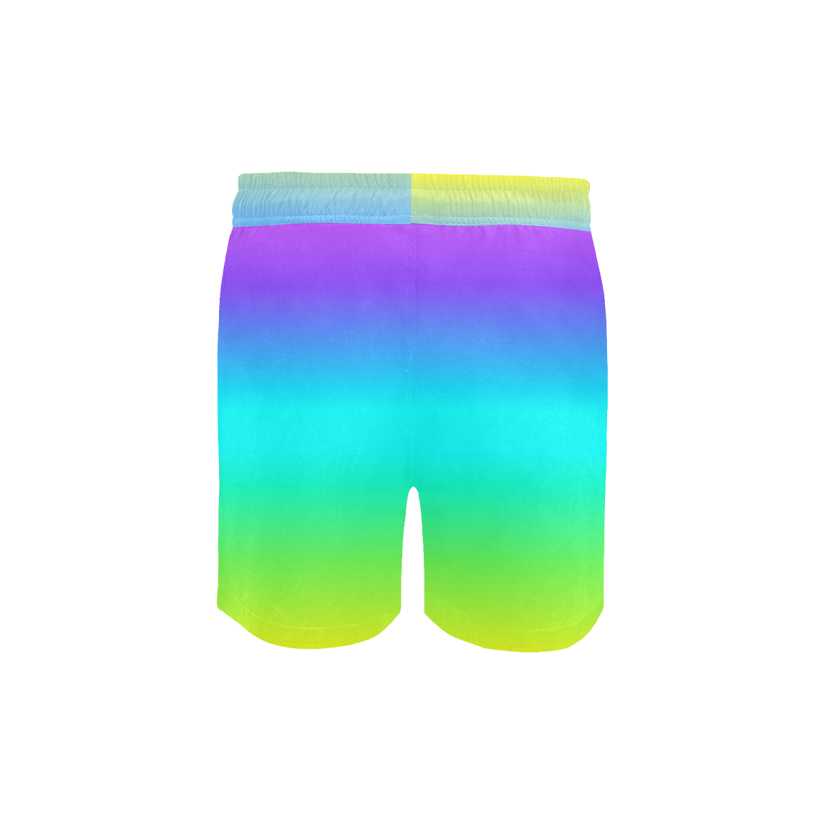 Yellow Green Purple Gradient Swim Trunks Men's Mid-Length Swim Shorts (Model L39)