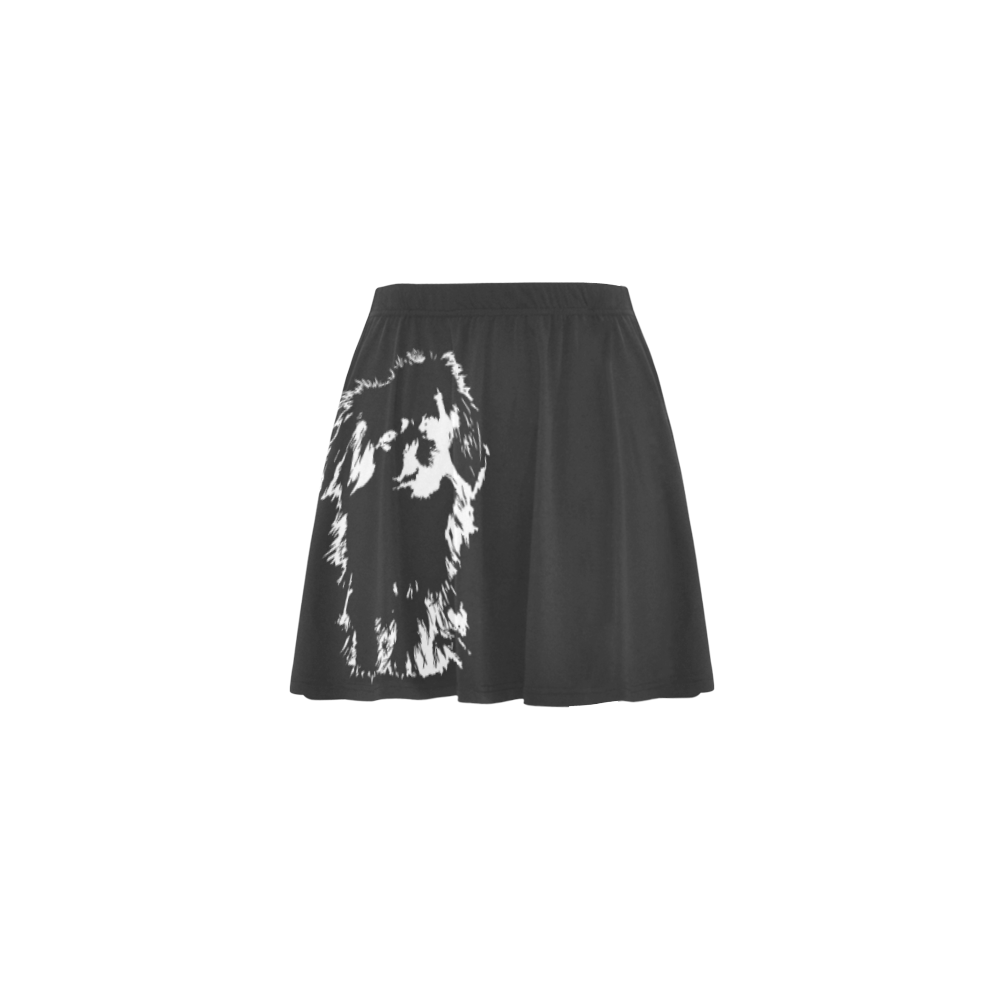 Palace dog Pekingese white on black VAS2 Mini Skating Skirt (Model D36)