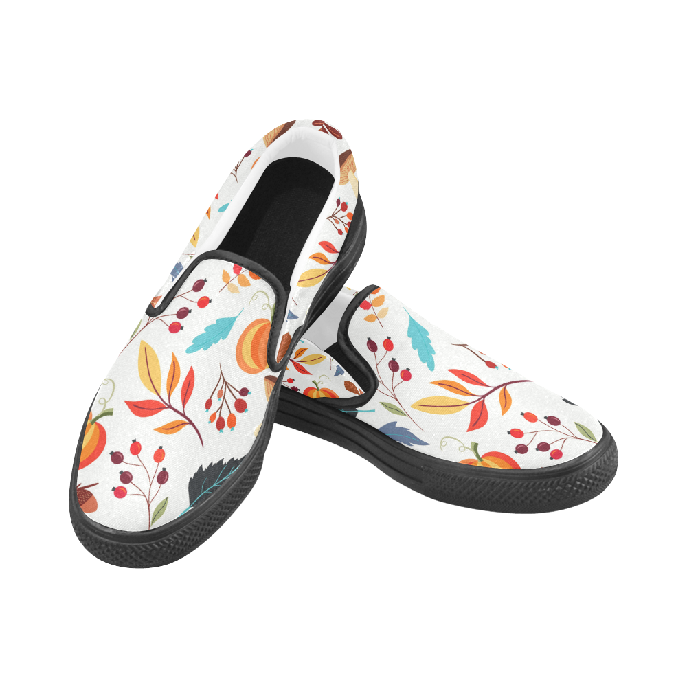 Autumn Mix Women's Unusual Slip-on Canvas Shoes (Model 019)