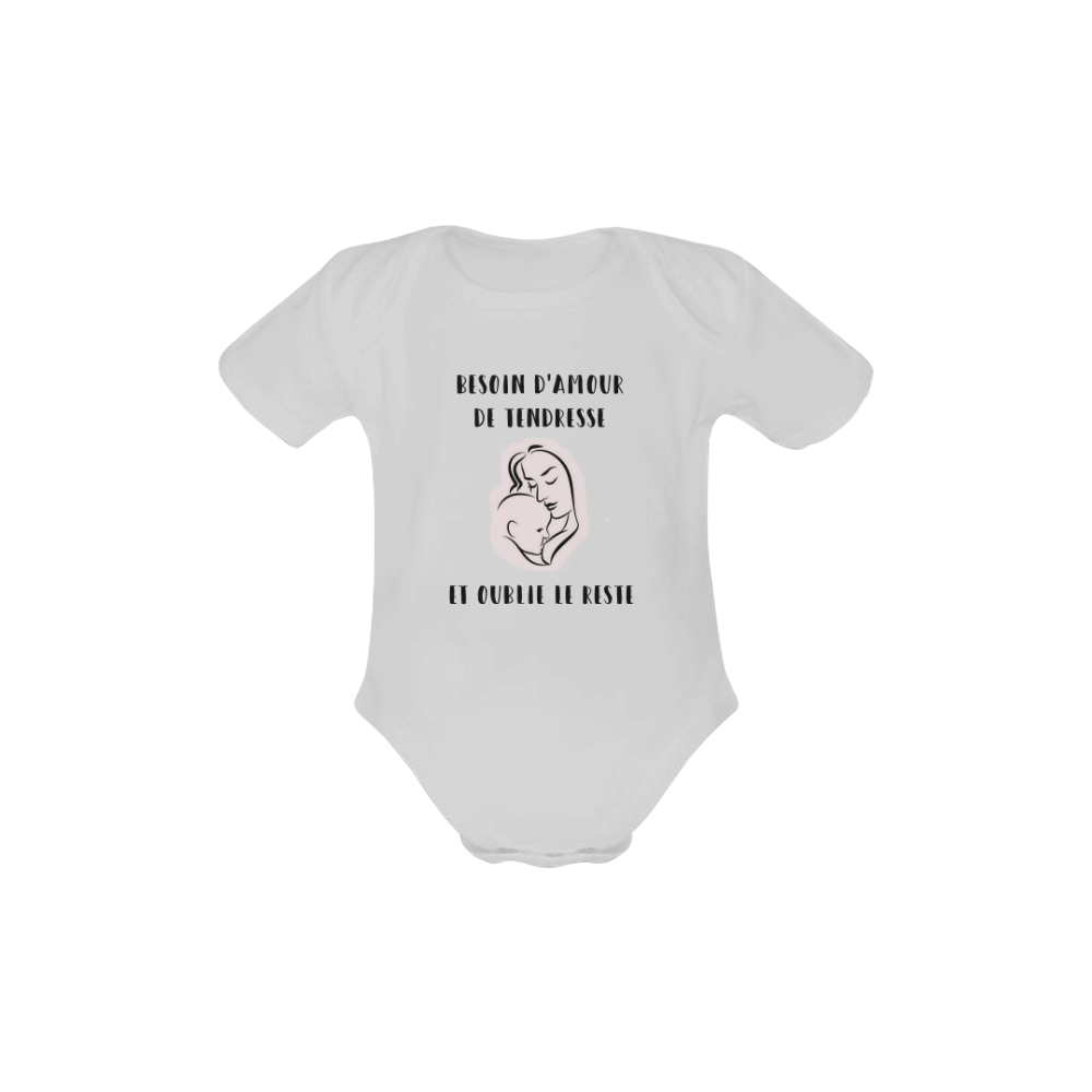 amour et tendresse Baby Powder Organic Short Sleeve One Piece (Model T28)