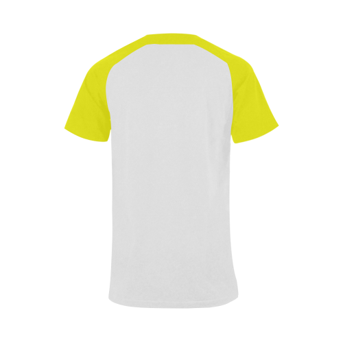 Red Heart Fingers / Yellow Men's Raglan T-shirt Big Size (USA Size) (Model T11)