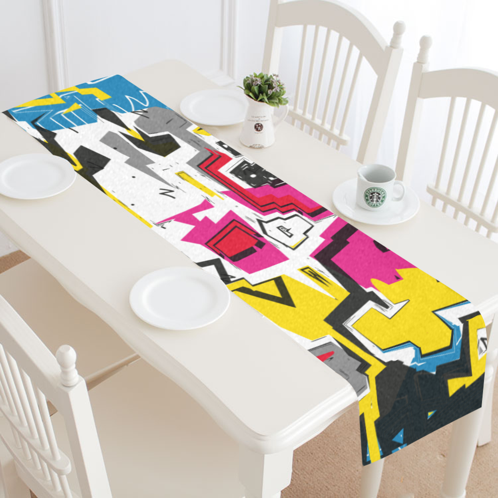 Distorted shapes Table Runner 16x72 inch