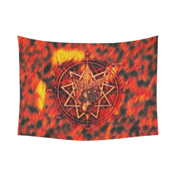 Chaos Magick Fire Circle Cotton Linen Wall Tapestry 80"x 60"