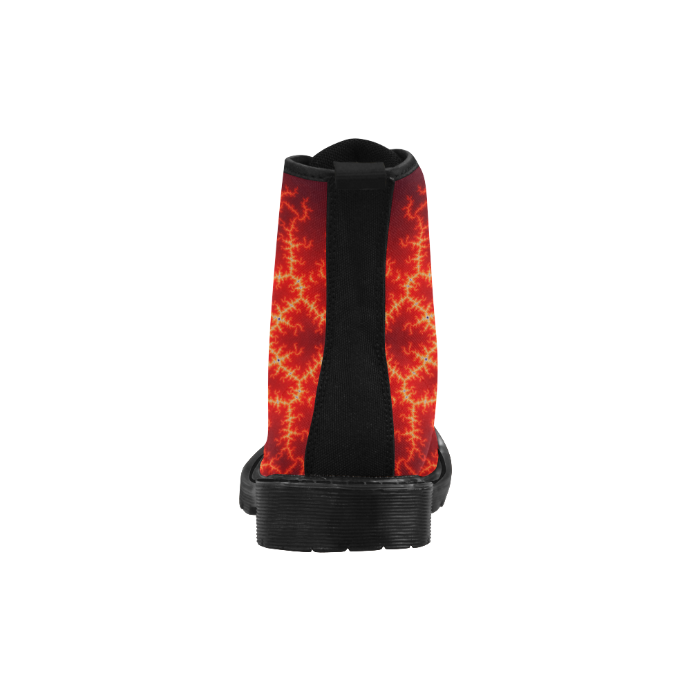 Burning Flames Martin Boots for Women (Black) (Model 1203H)